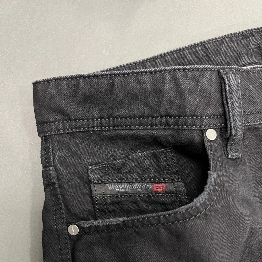 DIESEL Black Jean Shorts Distressed Ripped Knee